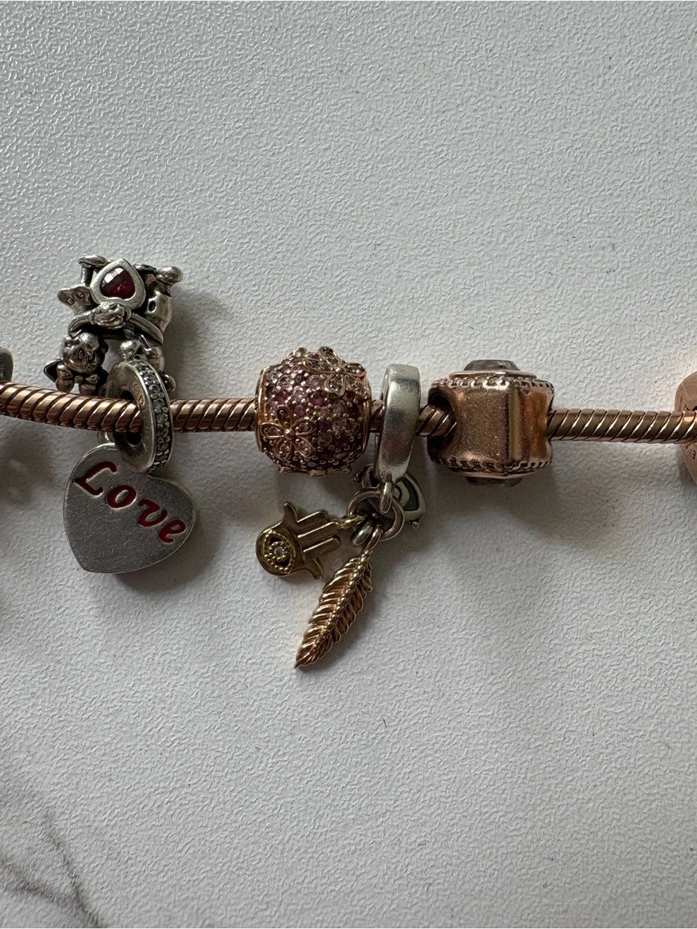 Rose Gold Pandora Charm Bracelet - Picture 12 of 13